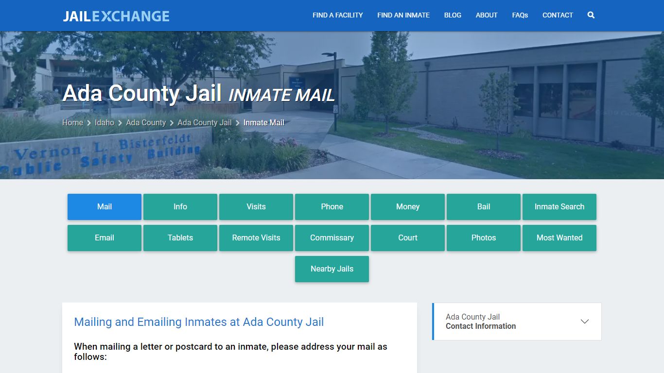 Ada County Jail Inmate Mail - Jail Exchange